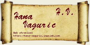 Hana Vagurić vizit kartica